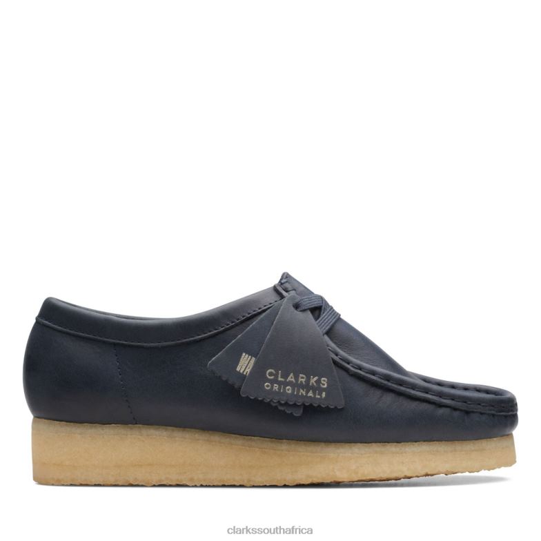 Navy Leather Clarks Wallabee 840406040 Unisex Clarks Navy Leather