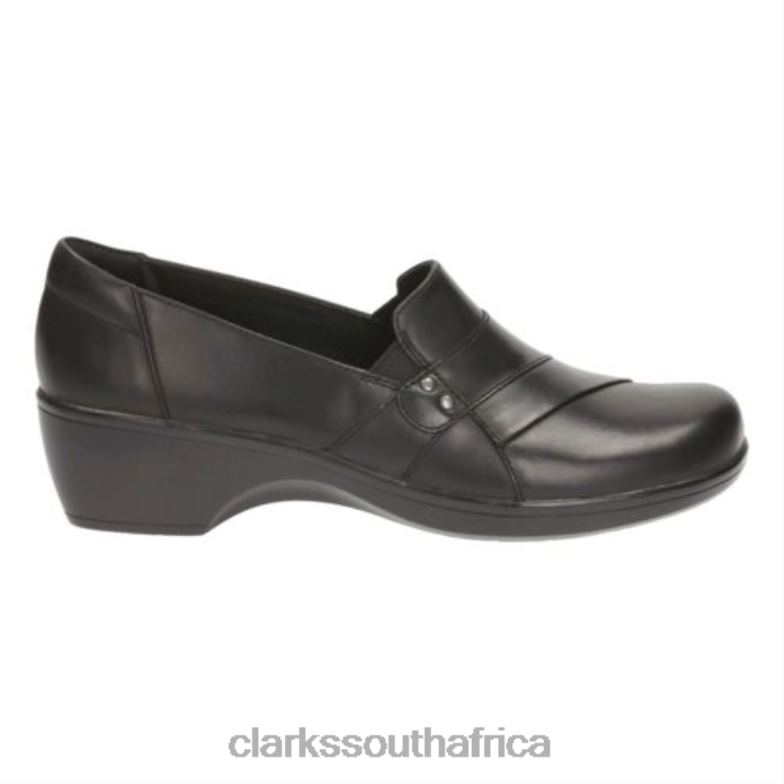 Black Leather Clarks May Marigold 840404072 Unisex Clarks Black Leather