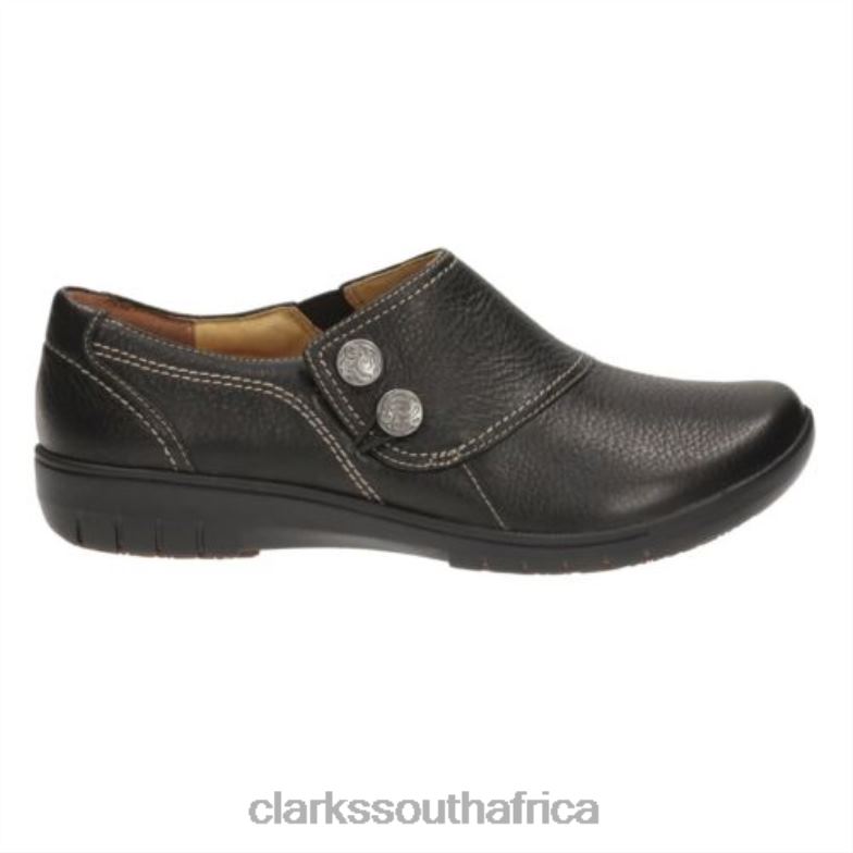 Black Leather Un Whisper Clarks 840404076 Unisex Clarks Black Leather