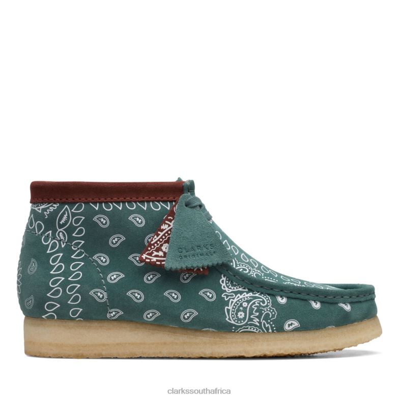 Clarks Wallabee Boot Green Paisley 840406627 Men Clarks Green Paisley