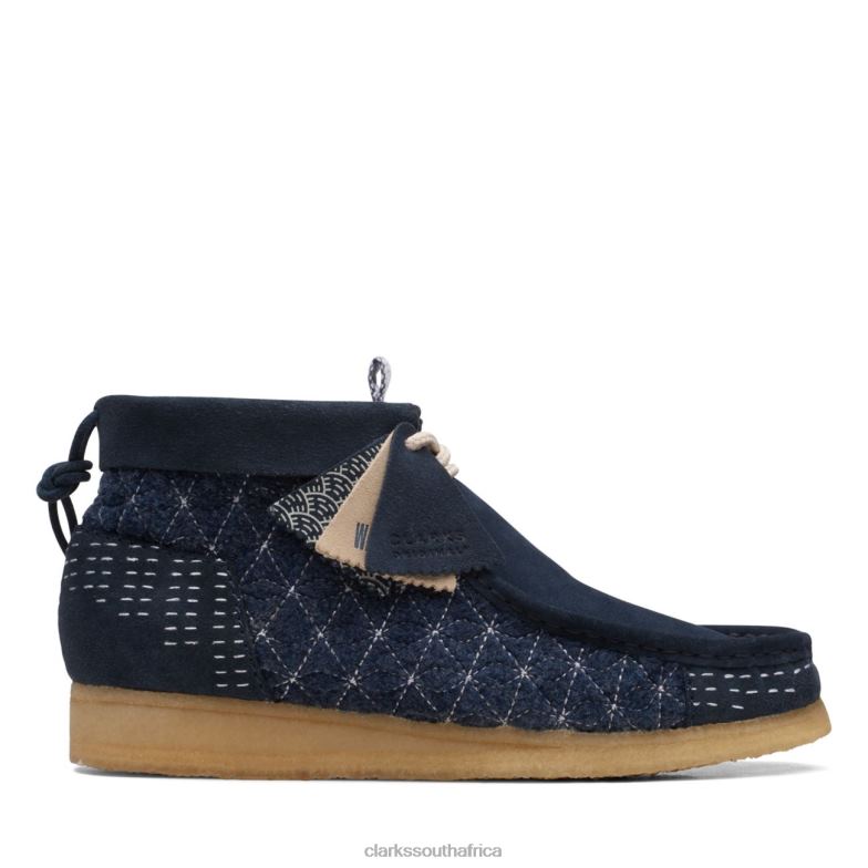 Navy Sashiko Clarks Wallabee Boot 840405683 Men Clarks Navy Sashiko