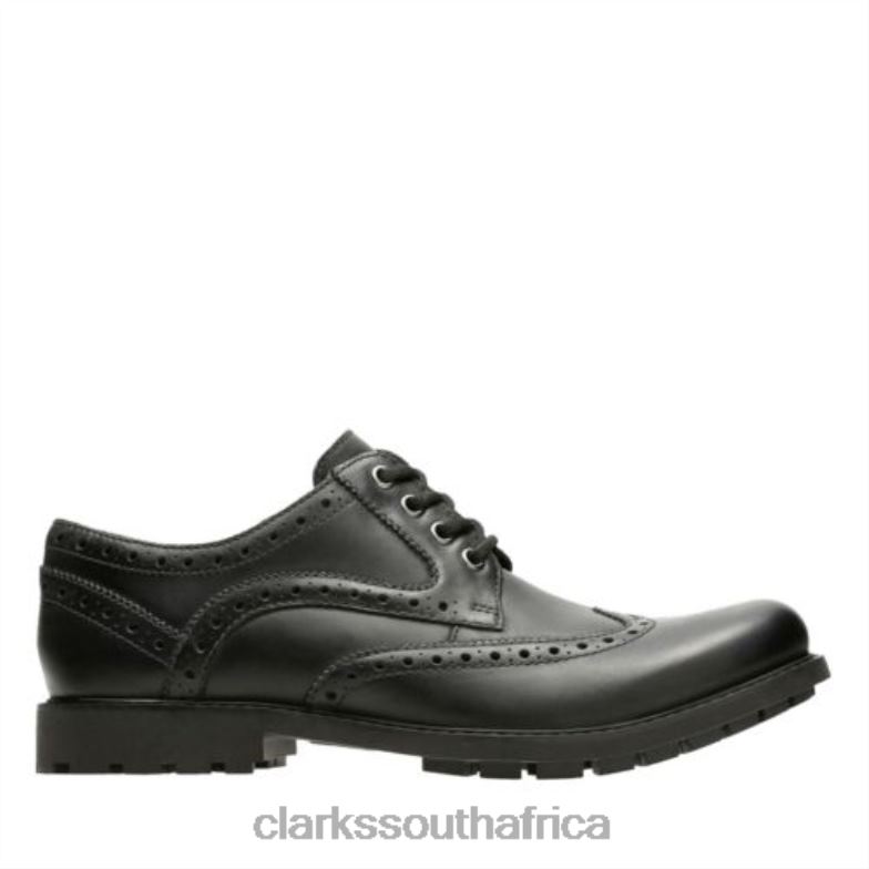 Curington Wing Clarks Black Leather 840404469 Men Clarks Black Leather