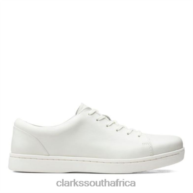 White Leather Clarks Kitna Lo 840404536 Men Clarks White Leather