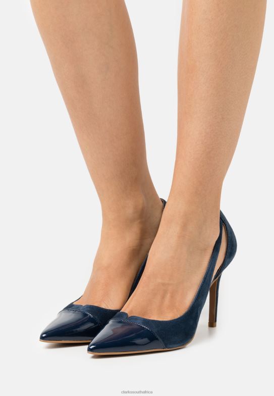 Blue Clarks Leather High Heels 840407000 Unisex Clarks Blue