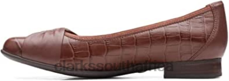 Blush Wish Clarks Dark Tan Croc Leather 8404037 Unisex Clarks