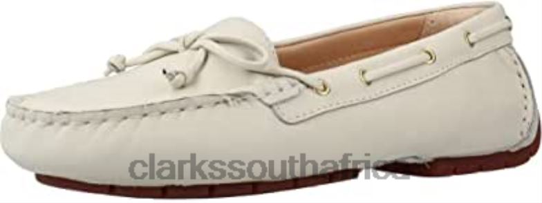 Clarks Cla C Mocc Boat 2 White Leather 8404018 Unisex Clarks