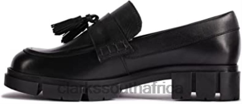 Clarks Black Teala Loafer Leather Shoes 840402738 Unisex Clarks