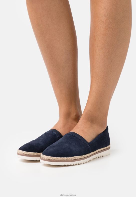 Navy Clarks Serena Slip-Ons 840406944 Unisex Clarks Navy