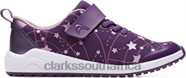 Aeon Late Older Textile Trainers Purple Combi Clarks 84040356 Unisex Clarks