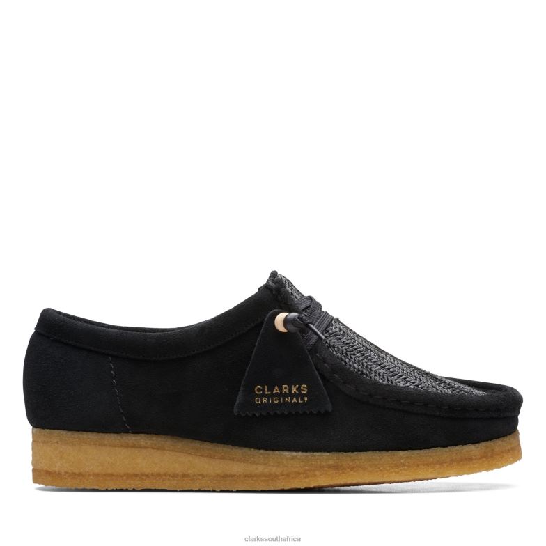 Black Raffia Wallabee Clarks 840403412 Women Clarks Black Raffia