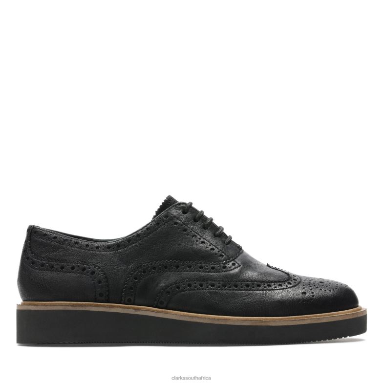 Clarks Baille Brogue Black Leather 840403370 Women Clarks Black Leather