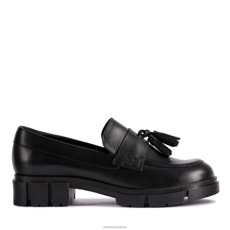 Clarks Black Leather Teala Loafer 840403105 Women Clarks Black Leather