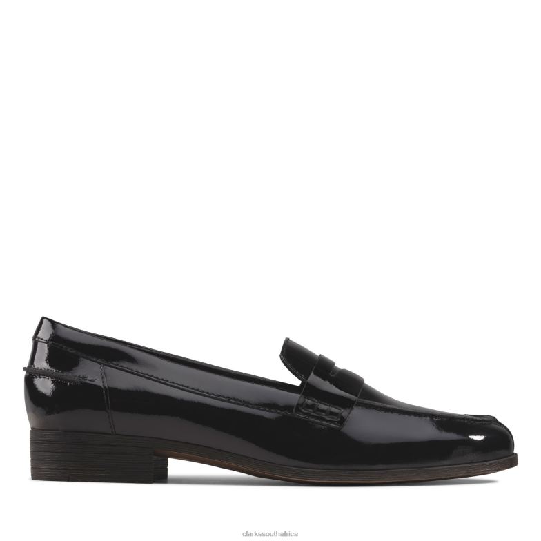 Clarks Black Patent Hamble Loafer 840403033 Women Clarks Black Patent