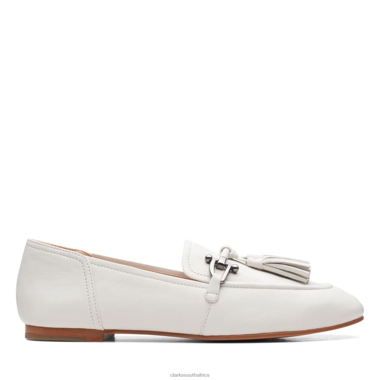 Pure2 Tassel White Leather Clarks 840403318 Women Clarks White Leather