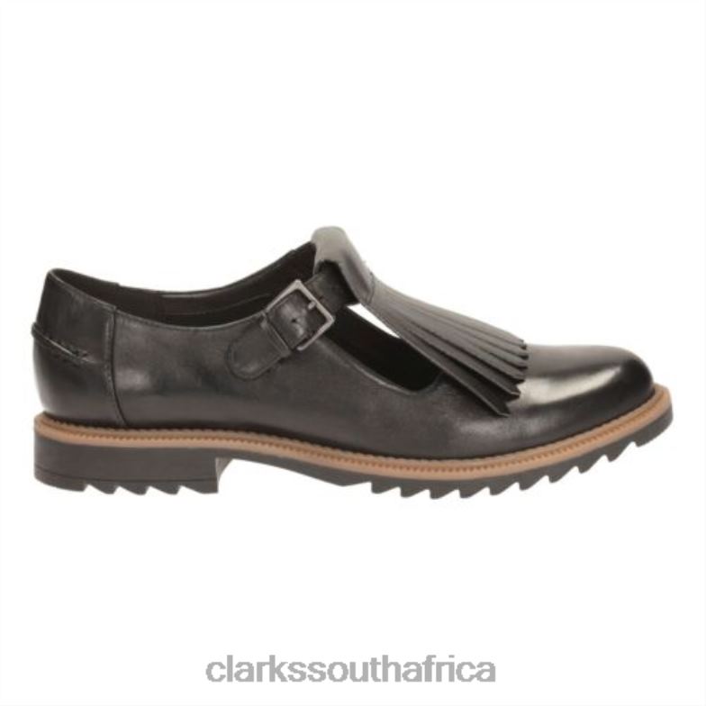 Black Leather Clarks Griff Mia 840403883 Women Clarks Black Leather