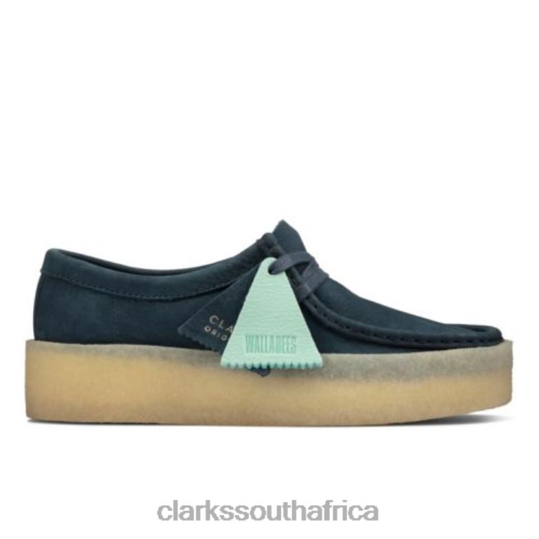 Blue Nubuck Clarks Wallabee Cup 840404000 Women Clarks Blue Nubuck