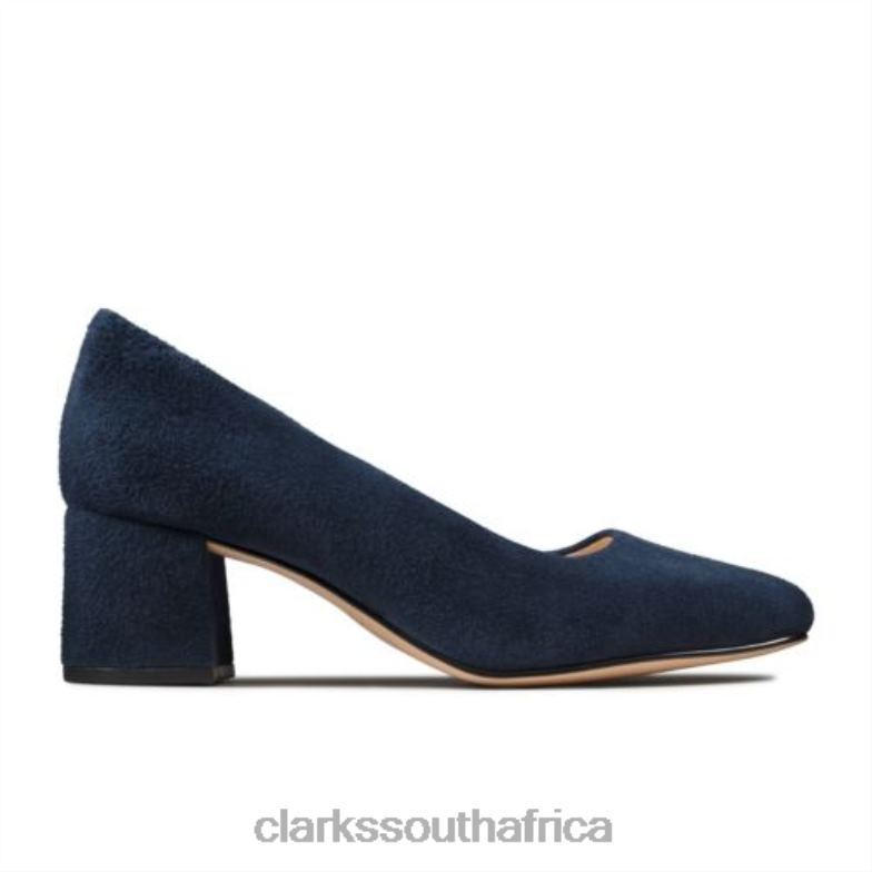 Navy Suede Sheer Rose Clarks 840404020 Women Clarks Navy Suede