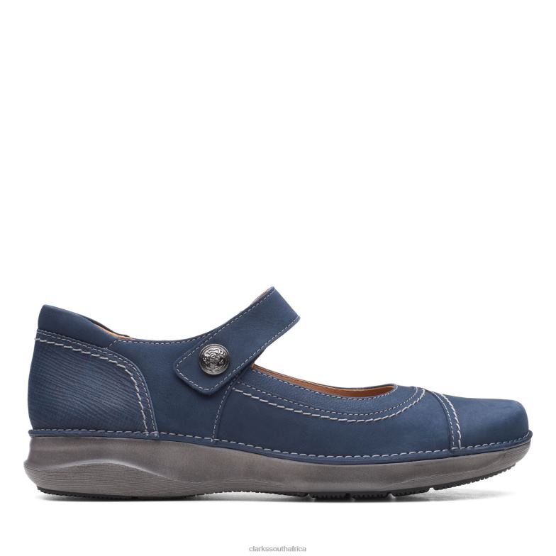 Appley Walk Clarks Navy Nubuck 840403287 Women Clarks Navy Nubuck